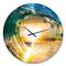 Designart 'Colored Ocean Waves Falling Down Ii Coastal Wall Clock
